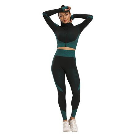 Yoga Sense fitness set dámsky zelená tm.