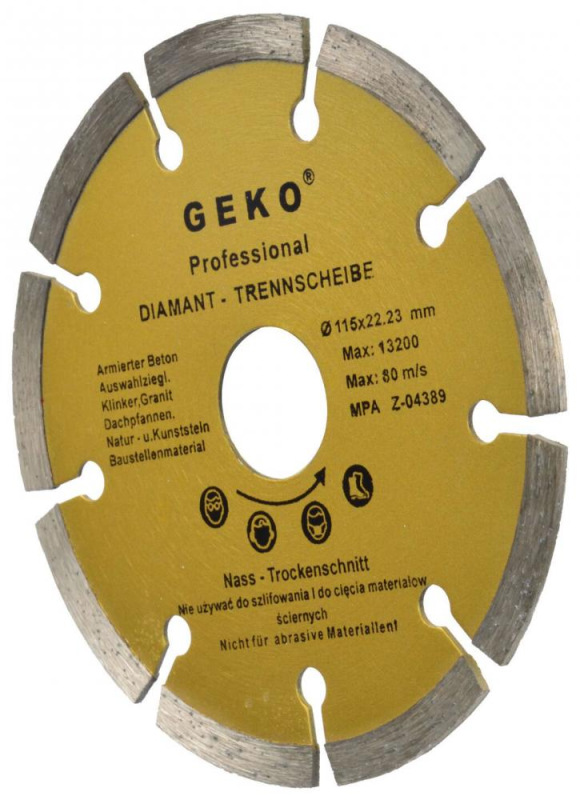 Diamantový kotúč segmentový 115 x 22 x 1,9 mm, GEKO 1