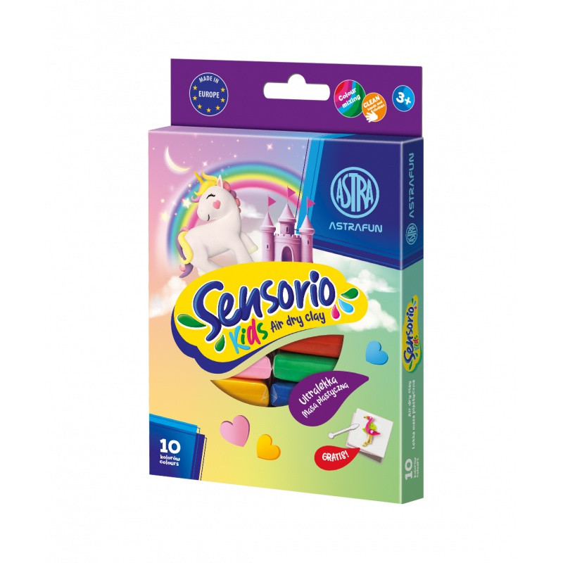 Modelovacia hmota (air dry clay) Sensorio Kids Unicorn, 10 farieb, 336124022 1