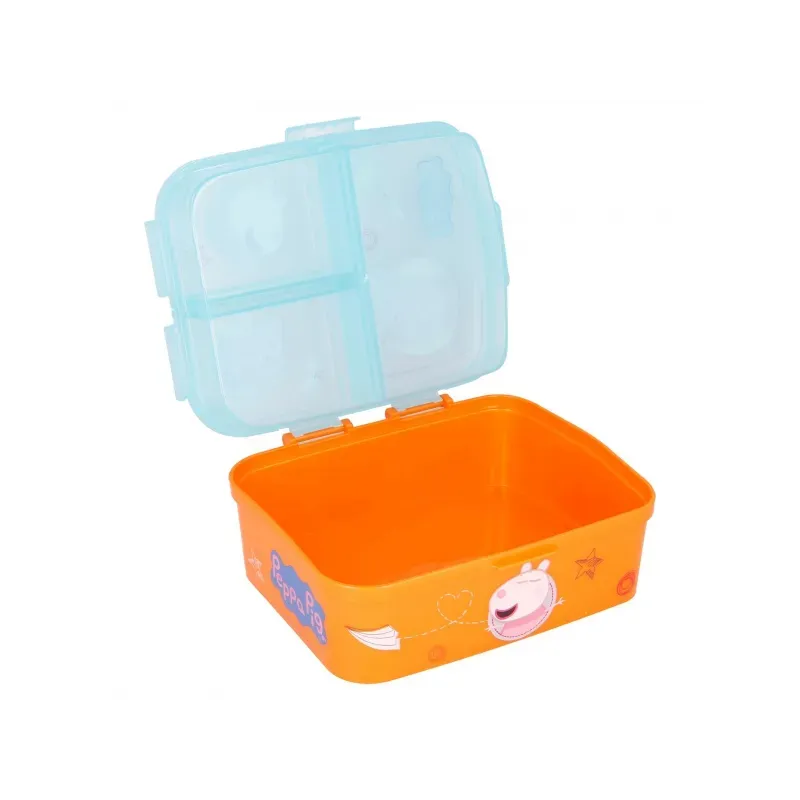 STOR Delený plastový box na desiatu XL, PEPPA PIG, 41299