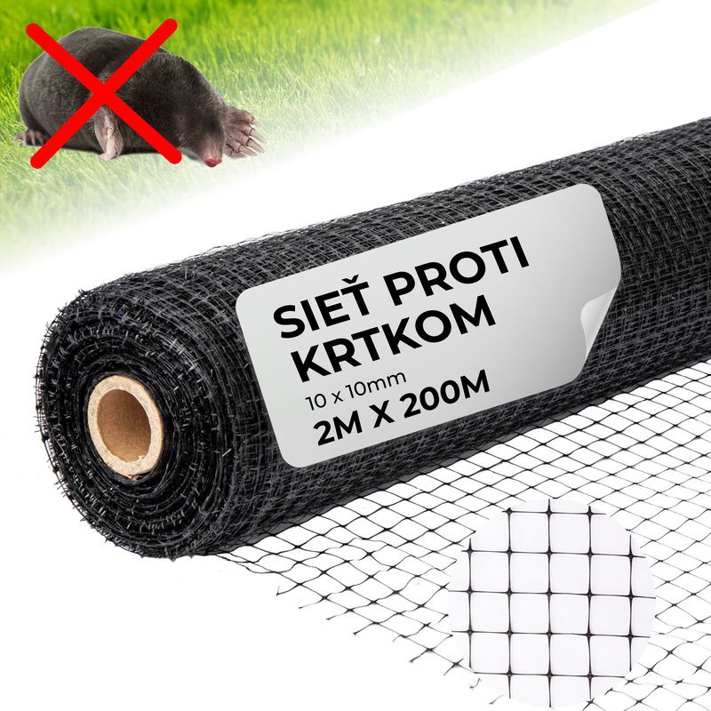 Sieť proti krtom GrassGuard, oko 12x12 mm, 2 m, L-200 m, do zeme, proti krtkom 1