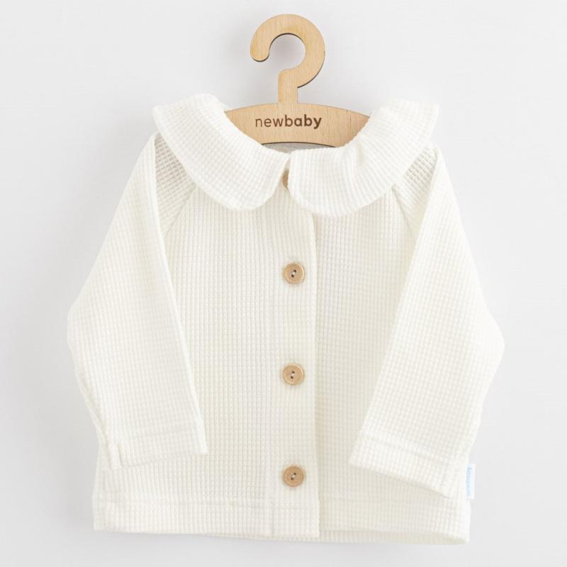 Dojčenský kabátik na gombíky New Baby Luxury clothing Laura biely 86 (12-18m)