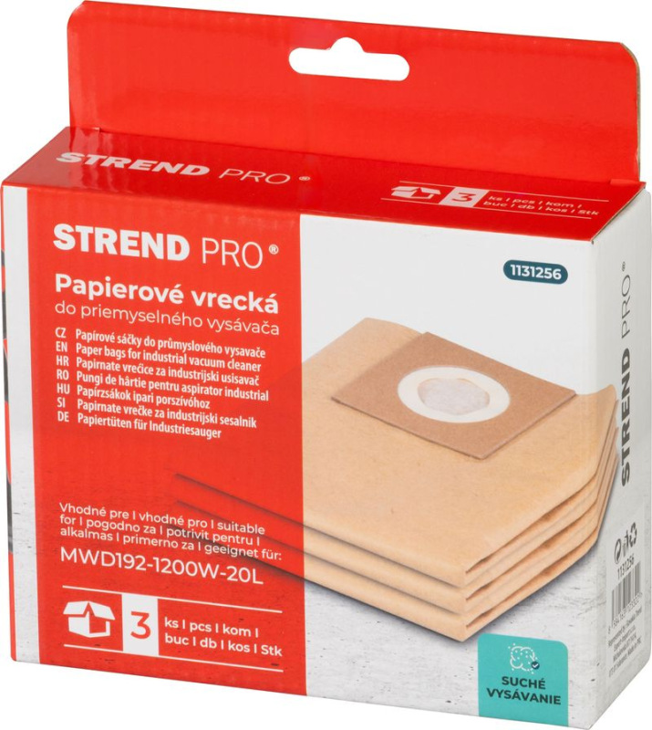 Vrecko do vysávača Strend Pro MWD192, papierové, bal. 3ks 2