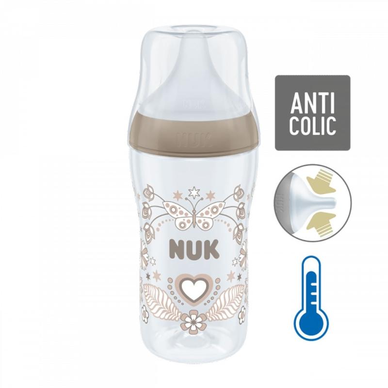 Dojčenská fľaša NUK Perfect Match Temperature Control 260 ml hnedá