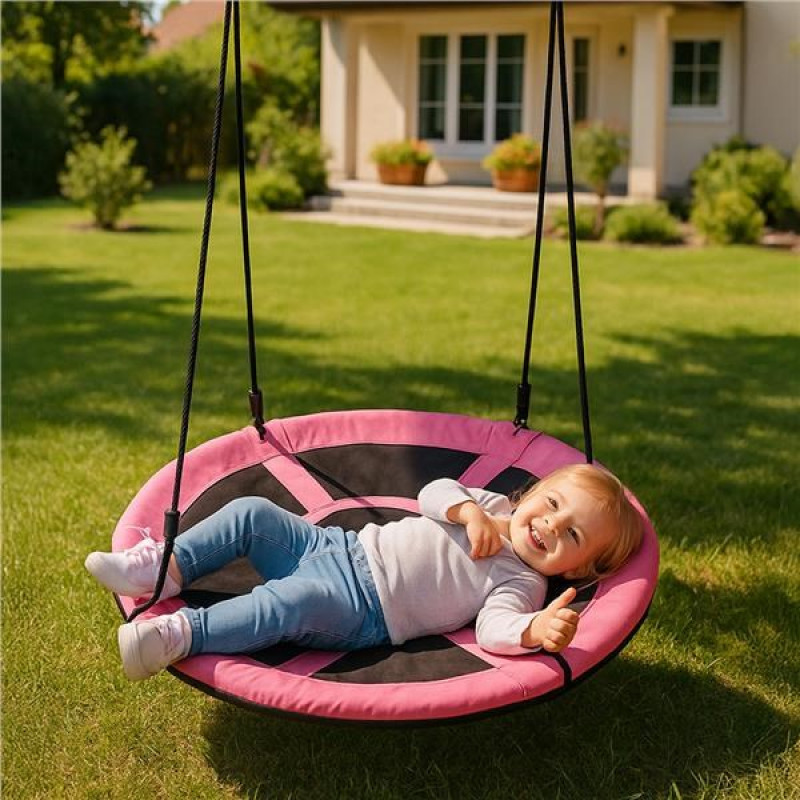 Hojdací kruh bocianie hniezdo 100 cm Baby Mix ružový 1