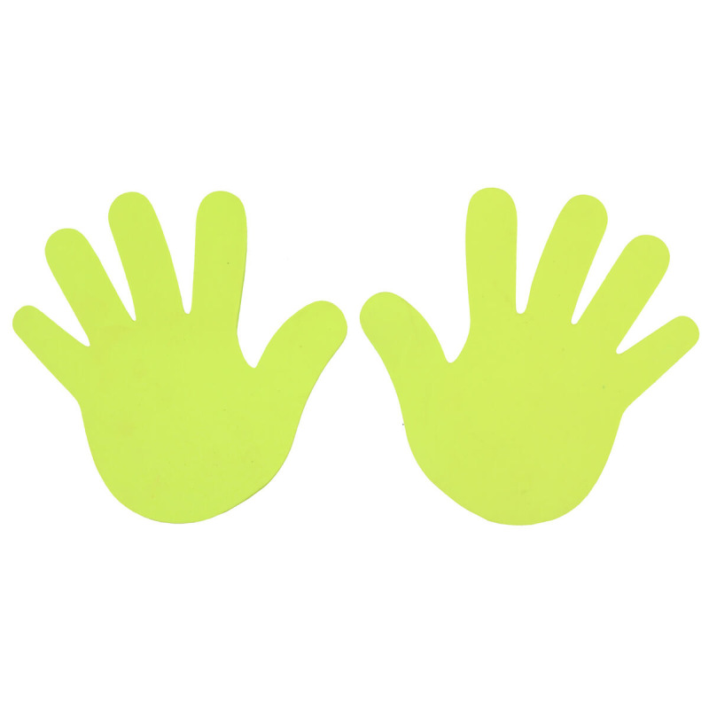 Hand značka na podlahu žltá