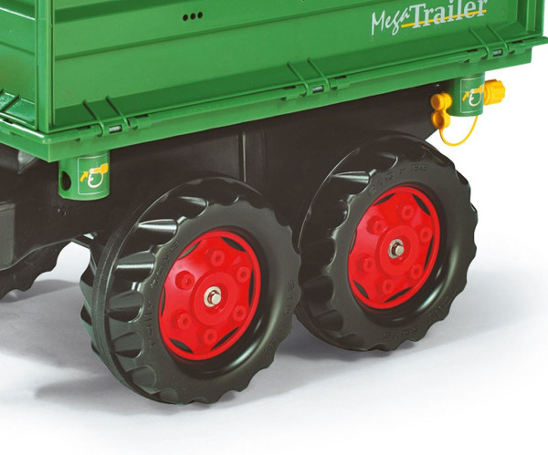 Sklápací 2osý traktorový príves Rolly Toys Mega Trailer zelený 4