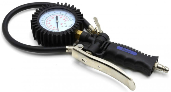 Pištoľ na plnenie pneumatík s manometrom, 0-12 bar, hadička 45 cm, GEKO 2