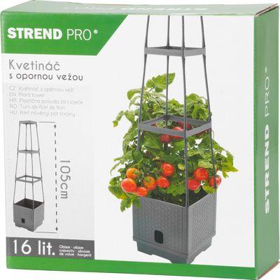 Kvetináč Strend Pro Herrison FP8018, s opornou vežou, 250x250x1050 mm