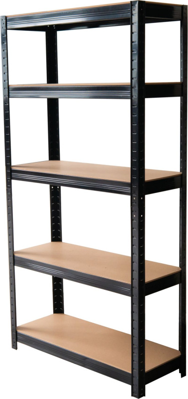 Regál Racks, kovový, MDF, 5 políc, 1800x900x400 mm, antracit