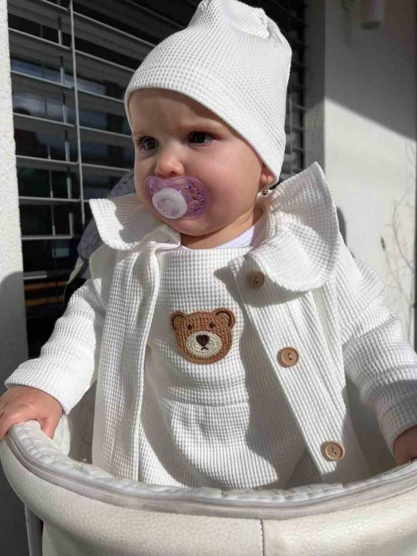 Dojčenská bavlnená čiapočka New Baby Luxury clothing biela 80/86