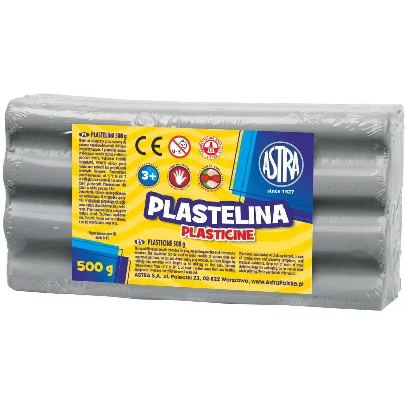 ASTRA Plastelína 500g Sivá, 303117012