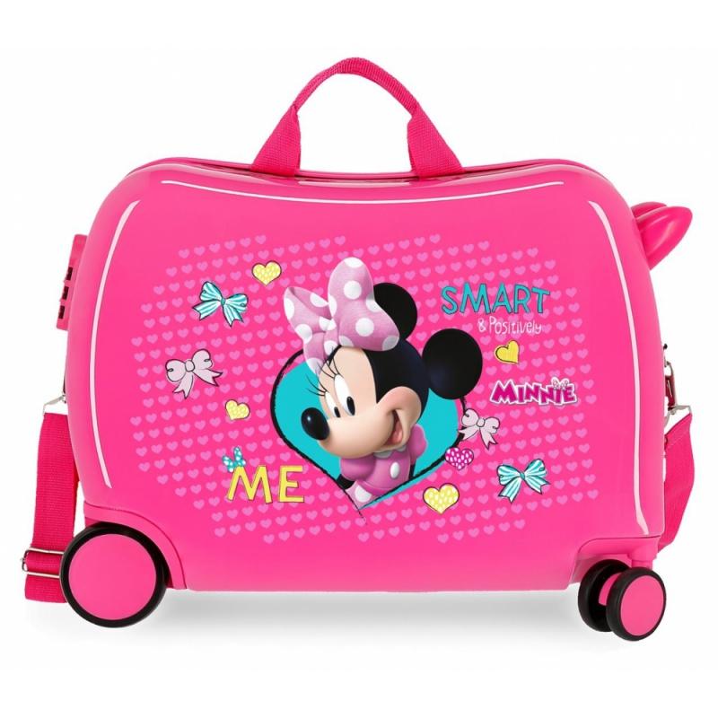 Detský cestovný kufor na kolieskach / odrážadlo MINNIE MOUSE Happy Helpers, 34L, 22398E1