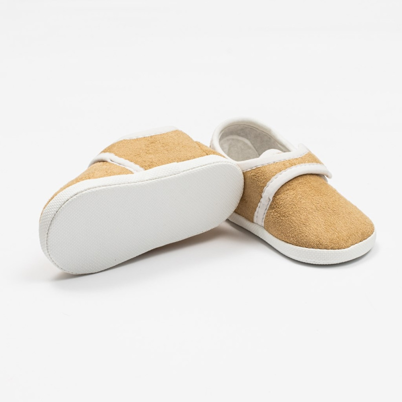 Dojčenské semiškové capačky New Baby hnedá 0-3 m 0-3 m 2