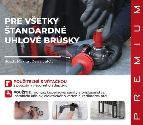 Sada vyrezávačov Strend Pro Premium DCB11S5, 20-35-45-55-68 mm, M14, diamant, korunky, professional