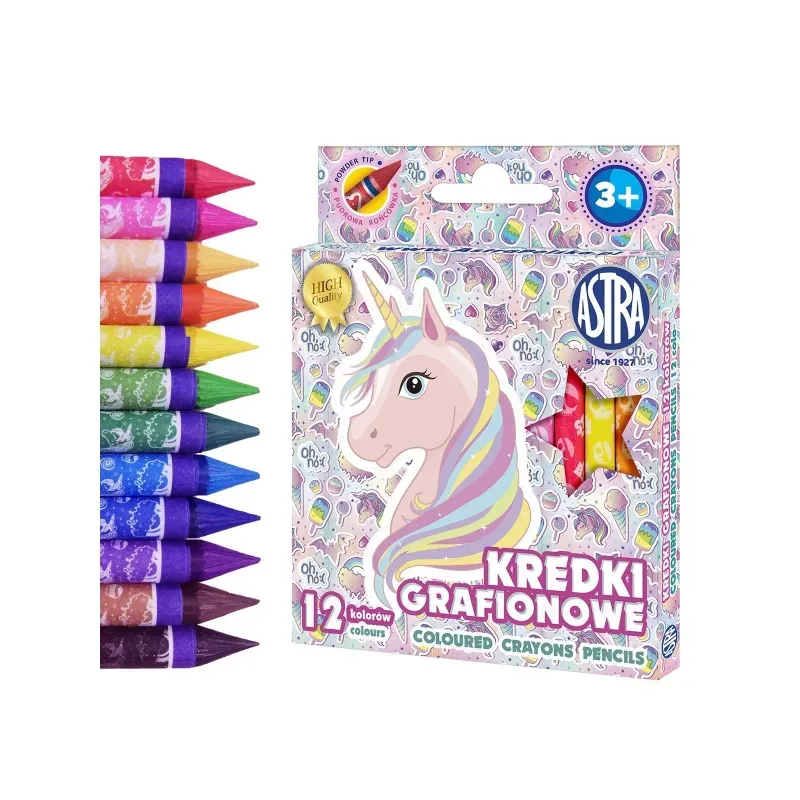 Detské grafitové farbičky bez dreva UNICORN, sada 12ks, 316121009