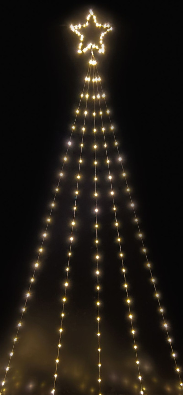 Dekorácia MagicHome Vianoce, Kométa, 240x LED teplá biela, 10 funkcií, IP44, exteriér, 5x3,90 m 2