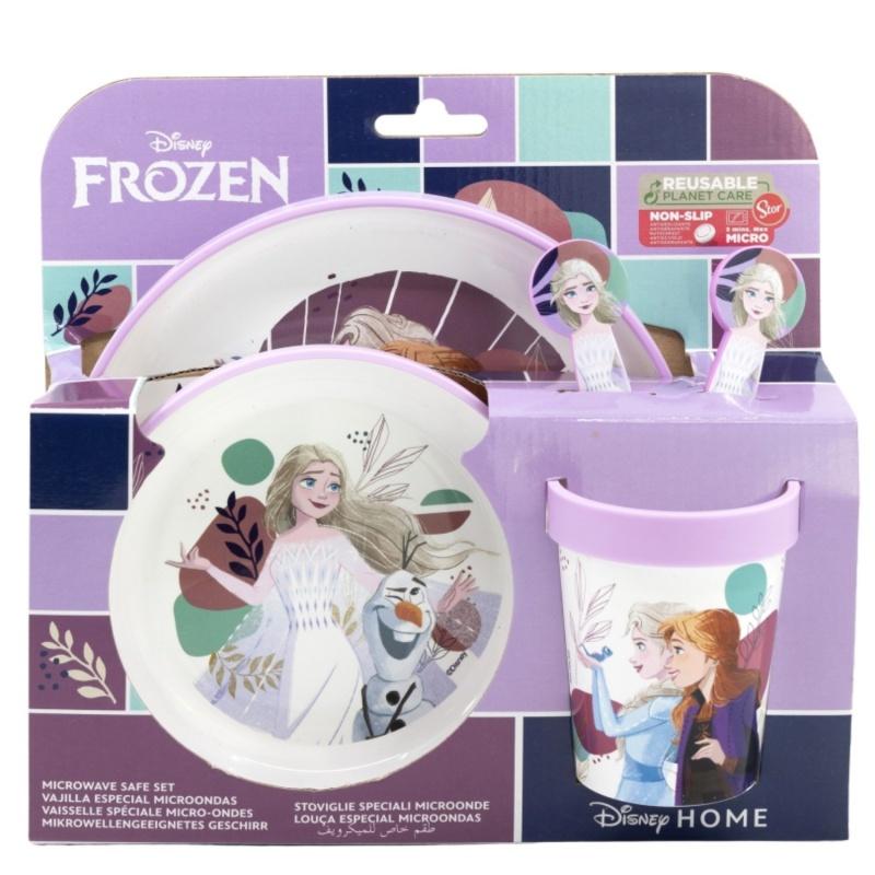 Detská jedálenská súprava Disney Frozen (5 ks) - tanier, miska, pohár a príbor, 74285