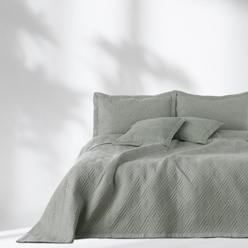 AmeliaHome, Obojstranný pléd /prehoz na posteľ Ophelia, 220x240 cm, oceľová sivá