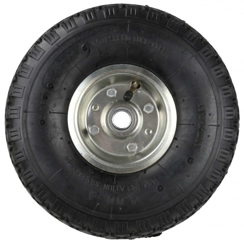 Nafukovacie koleso s ložiskami, otvor 20mm, priemer 27,5 cm, šírka 8,5 cm, sivé, bez osky 8