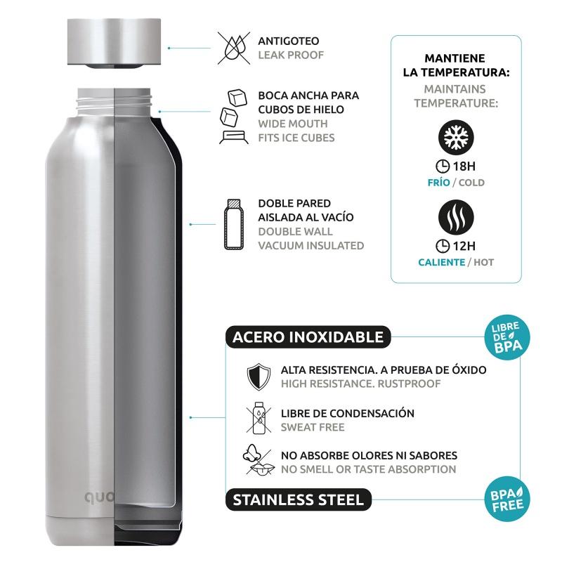 Quokka Solid, Nerezová fľaša / termoska s pútkom Orange, 510ml, 40187 3