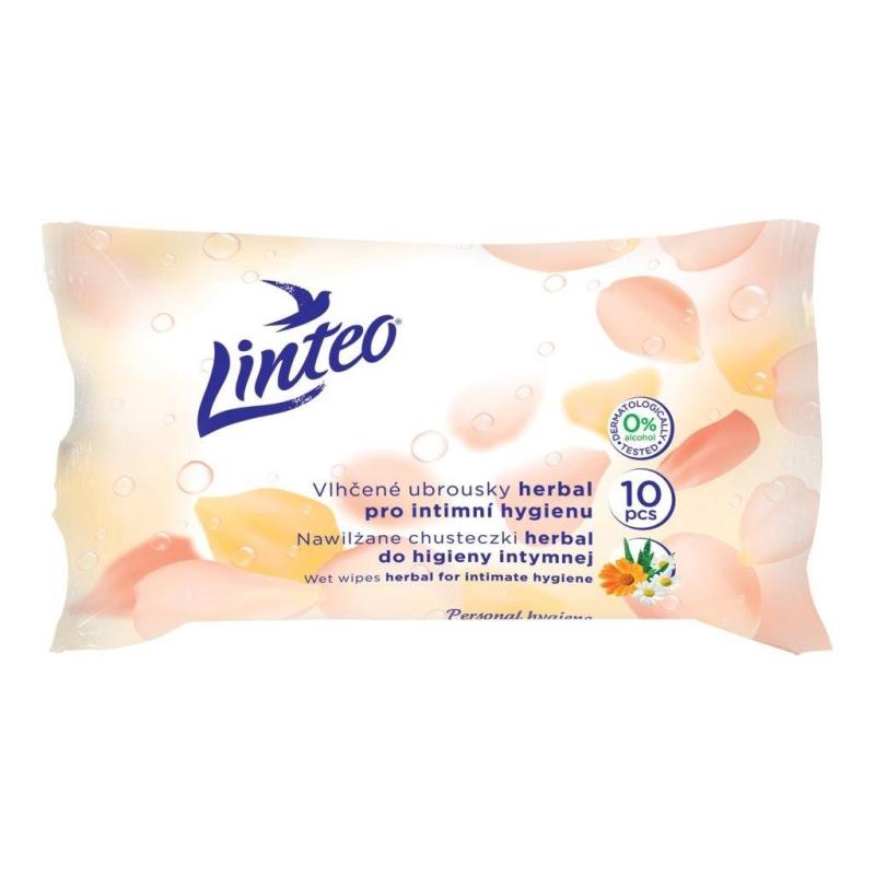 Vlhčené obrúsky Linteo Satin intímne 10ks, 1-vrstvové