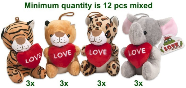 Plyšové zvieratko so srdiečkom - 4 druhy 1