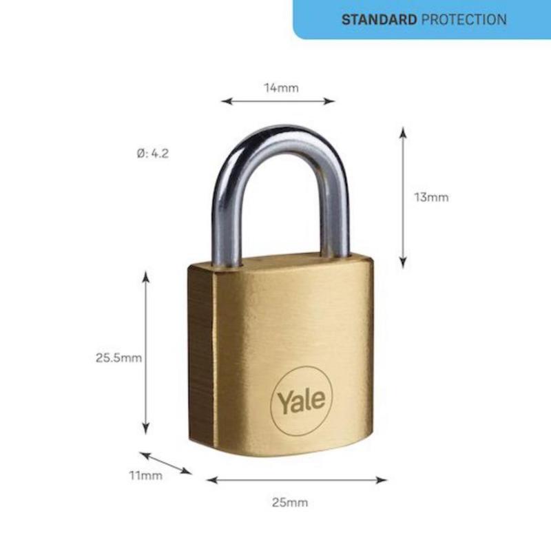 Zámok Yale Y110B/25/113/1, Standard Security, visiaci, 25 mm, 3 kľúče