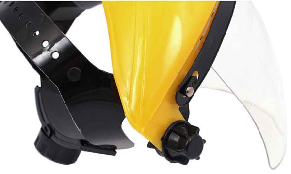 Ochranný štít na tvár z polykarbonátu s krytom hlavy, hrúbka 1,5 mm, XL-TOOLS 3