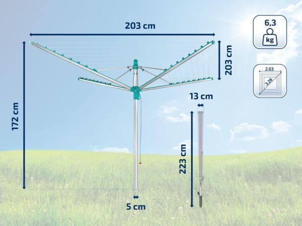 Sušiak na prádlo LEIFHEIT 85286 Linomatic 500 Easy, na bielizeň, záhradný, vonkajší