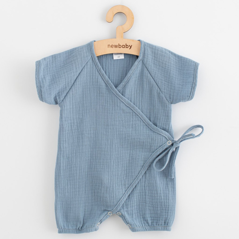 Dojčenský letný mušelínový overal New Baby blue 86 (12-18m)