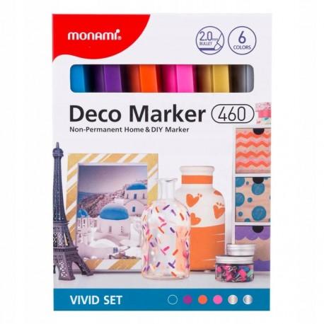 MONAMI® Deco Marker 460, 2mm, sada VIVID, 6ks, 20800015020