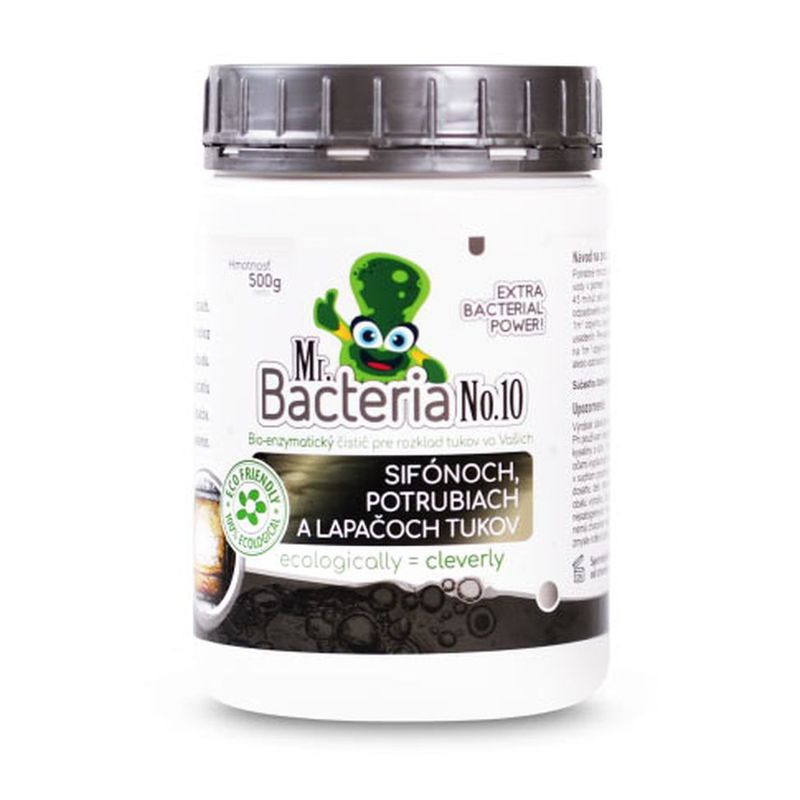 Aktivátor Mr.Bacteria No.10, pre rozklad tukov v sifónoch, potrubiach a lapačoch tukov , 500g