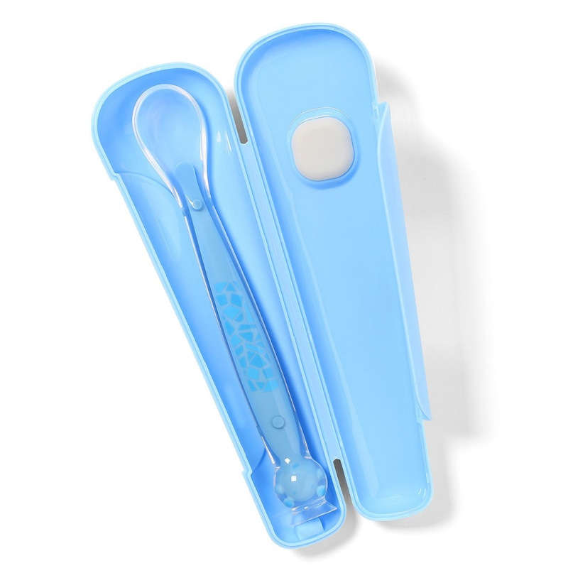 Silikónová lyžička s prísavkou Baby Ono modrá 1