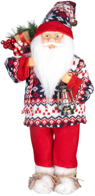 Dekorácia MagicHome Vianoce, Santa, so svetrom, 120 cm