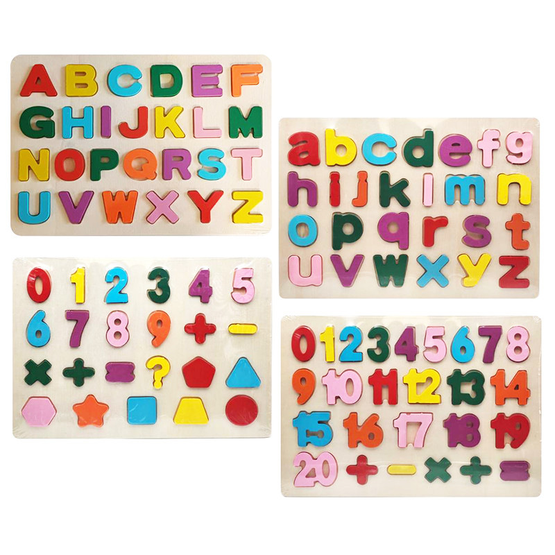 Drevená vkladačka písmená a čísla