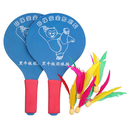 Battledore drevené rakety na bedminton modrá