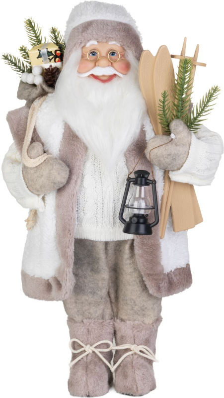 Dekorácia MagicHome Vianoce, santa, textil, šedý, 16x26x45 cm