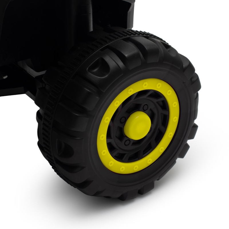 Detské elektrické odrážadlo Baby Mix Ruggy s vodiacou tyčou žlté 5