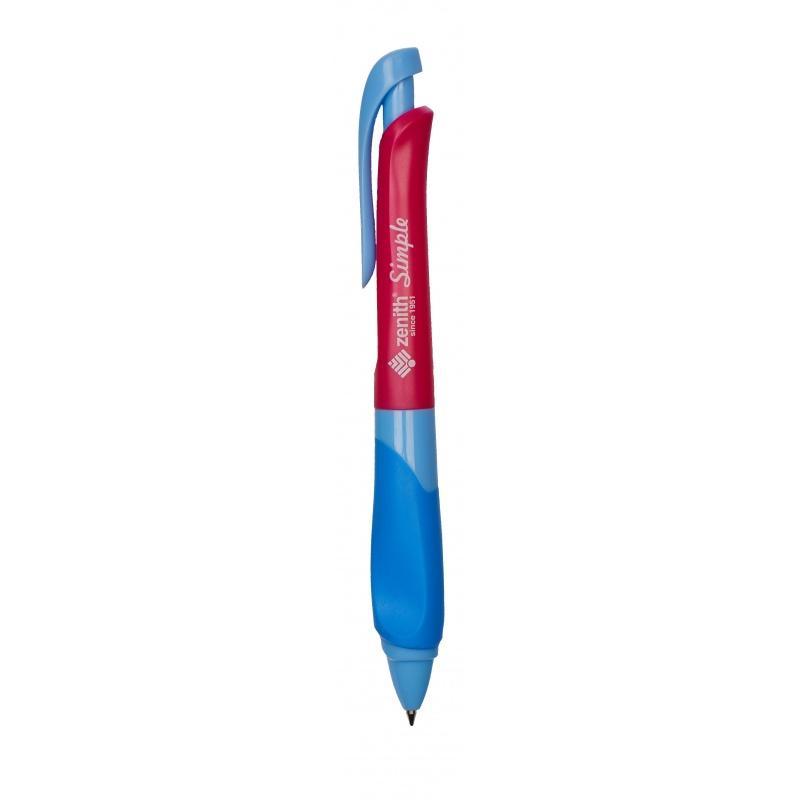 ASTRA ZENITH Simple, Guľôčkové pero 0,7mm, modré, ergonomické, ružová, 201318001