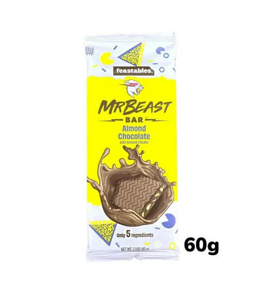 MrBeast Almond Chocolate Bar With Almond Chunks 60g USA
