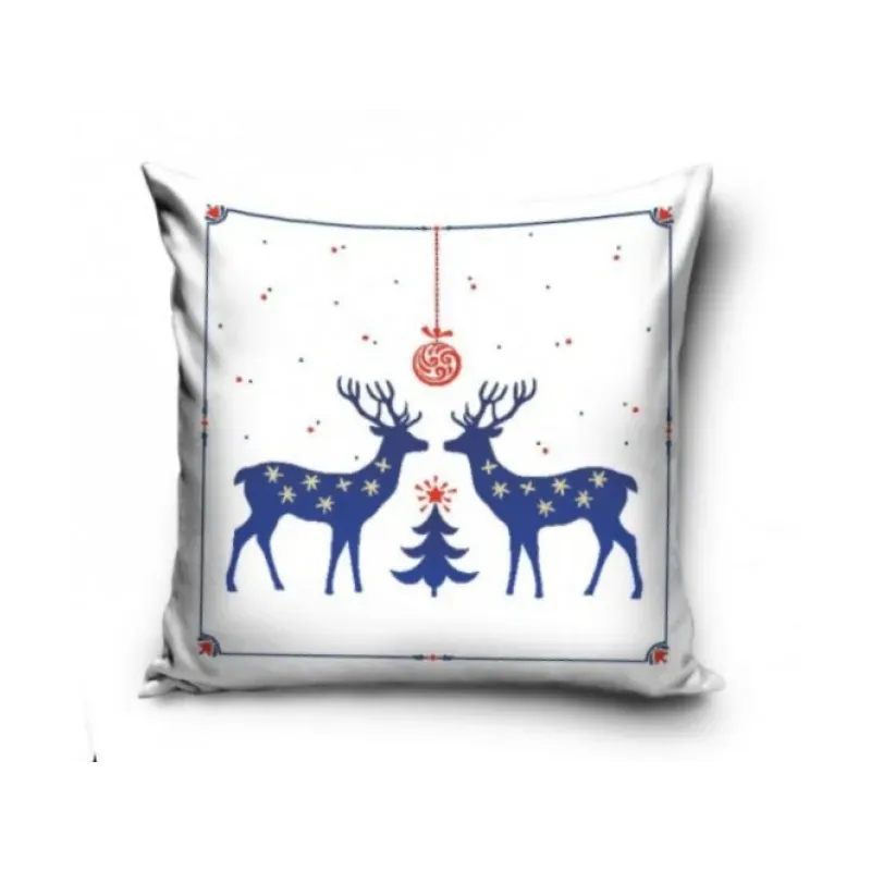 CARBOTEX Vianočná obliečka na vankúšik Blue Deer, 40/40cm, PNL231232