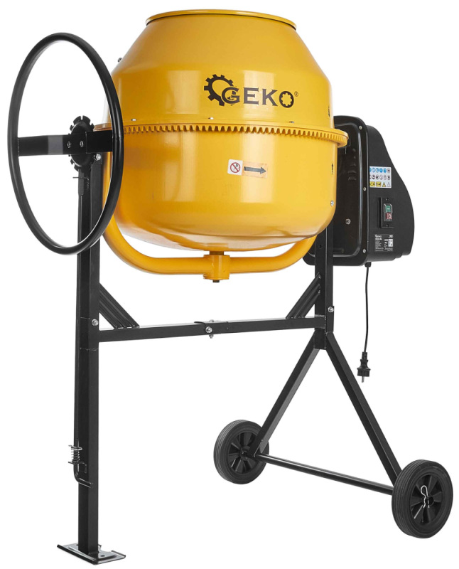 Miešačka elektrická 220 V, bubon 120 litrov, 550 W, priemer plniaceho otvoru 385 mm, GEKO 8