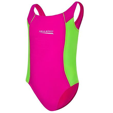 Aqua-Speed Luna dievčenské plavky ružová-zelená veľ.104