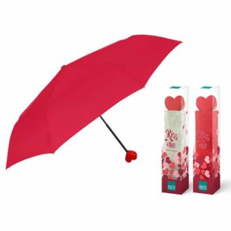 PERLETTI Dámsky skladací dáždnik VALENTIN / červený obal, 26099