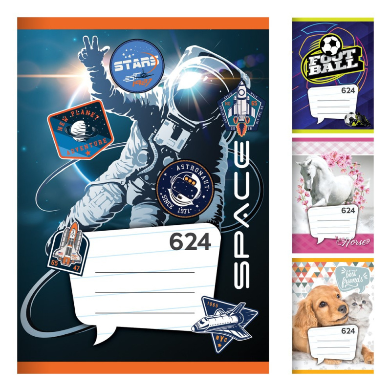 Zošit A6, 20 listový - linajkový 624 4