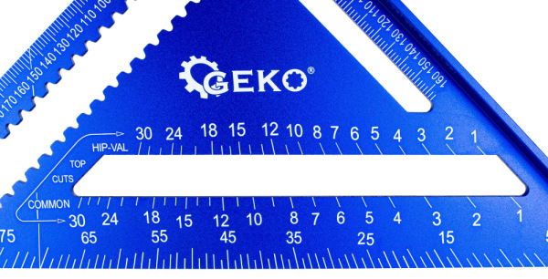 Uholník trojramenný stolársky s príložníkom 300 x 300 x 430 mm x 4 mm, GEKO 12