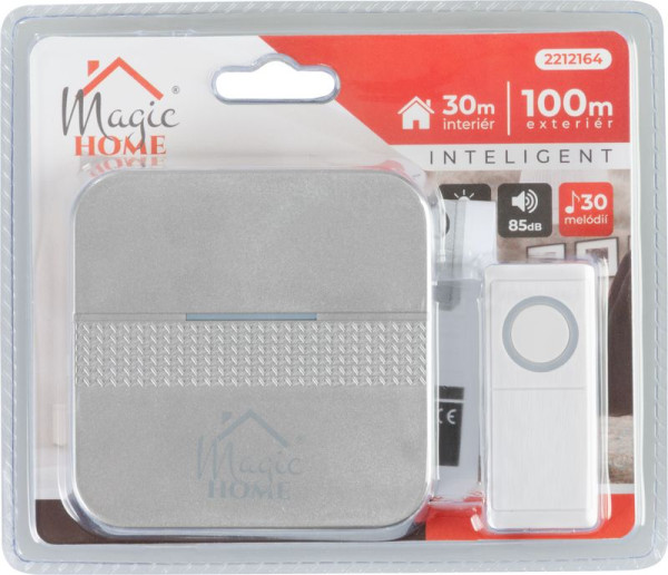 Zvonček MagicHome Intelligent4, bezdrôtový, domový, počet melódií 30, LED, IP44 2