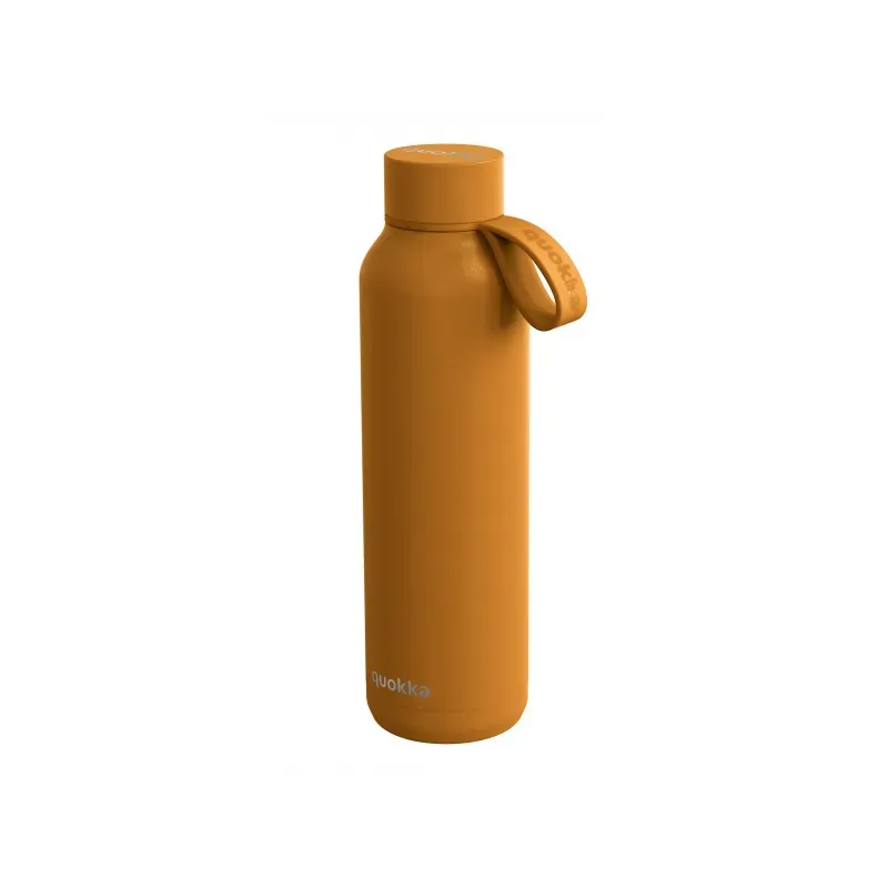 Quokka Solid, Nerezová fľaša / termoska s pútkom Mustard, 630ml, 40173