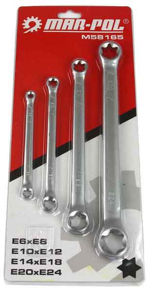 Sada očkových TORX kľúčov, 6-24 mm, MAR-POL 3
